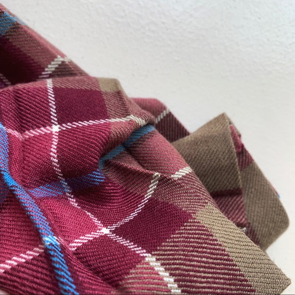 ‼️SOLD‼️Vintage 100% wool tartan plaid high waist Scottish kilt midi length 70s - Picture 6 of 7